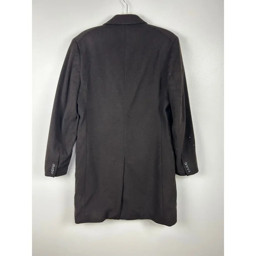 Vintage Banana Republic Men’s Dark Brown Wool Cashmere Overcoat Size Small